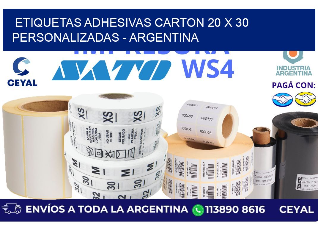 etiquetas adhesivas carton 20 x 30 personalizadas - Argentina