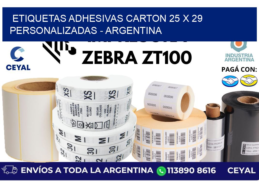 etiquetas adhesivas carton 25 x 29 personalizadas - Argentina