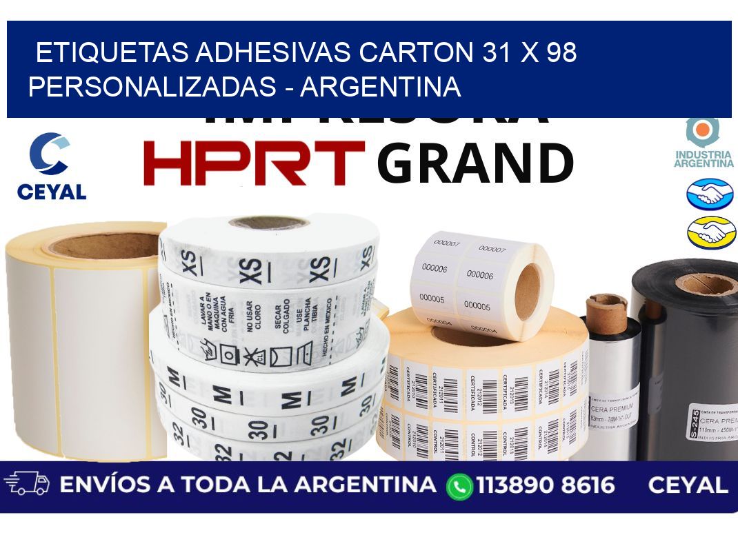 etiquetas adhesivas carton 31 x 98 personalizadas – Argentina