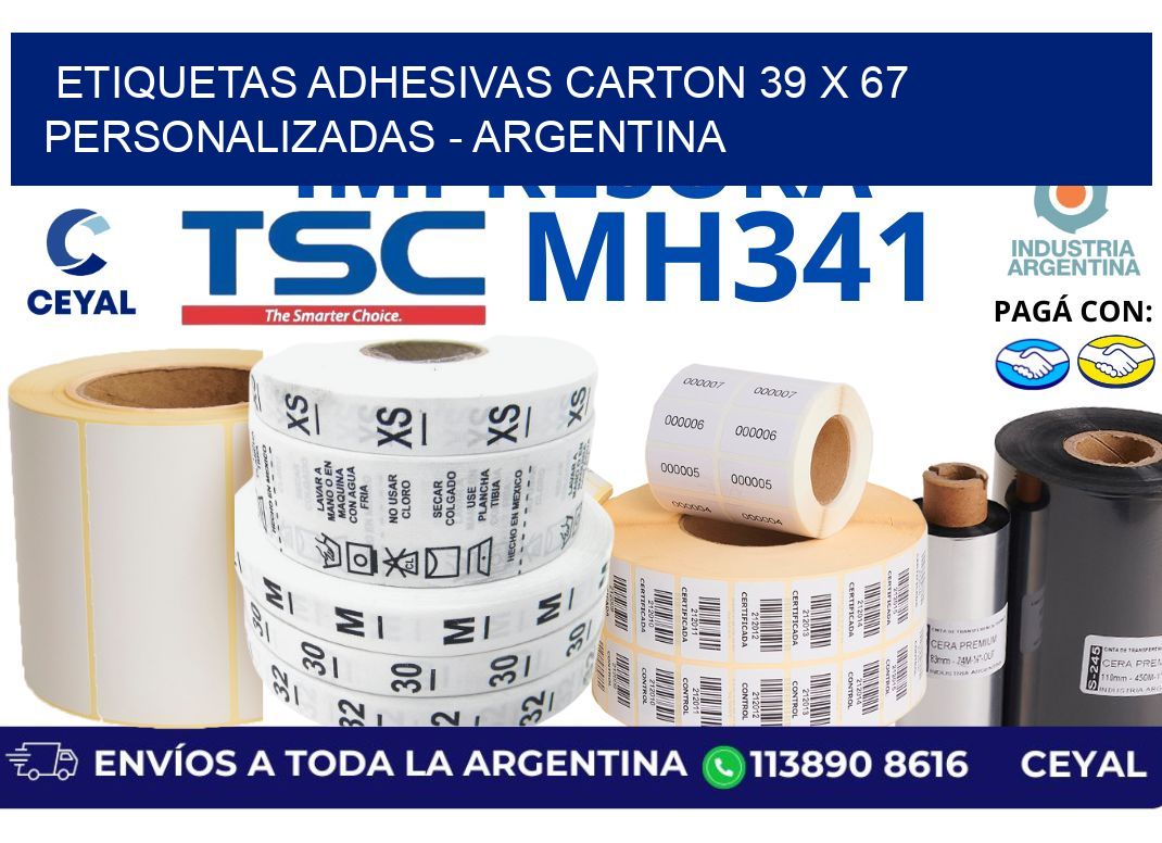 etiquetas adhesivas carton 39 x 67 personalizadas - Argentina
