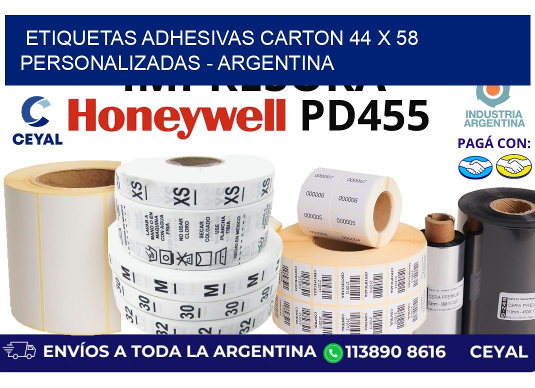 etiquetas adhesivas carton 44 x 58 personalizadas - Argentina