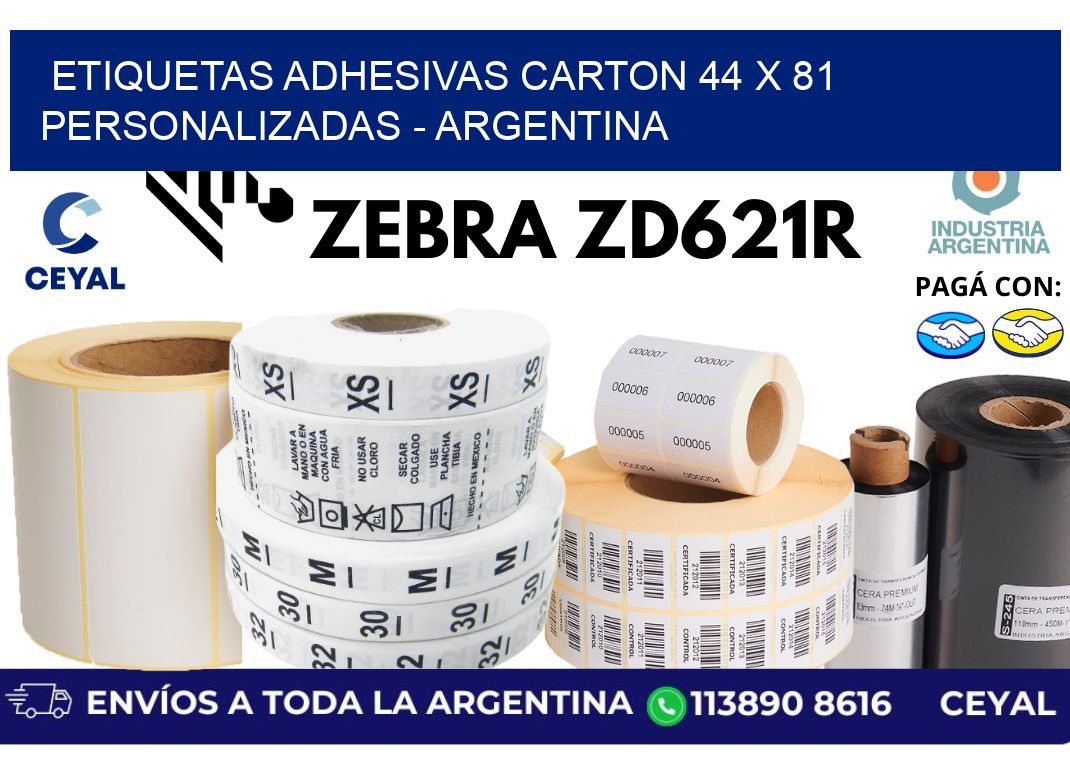 etiquetas adhesivas carton 44 x 81 personalizadas – Argentina