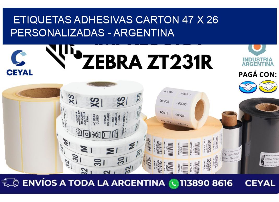 etiquetas adhesivas carton 47 x 26 personalizadas - Argentina