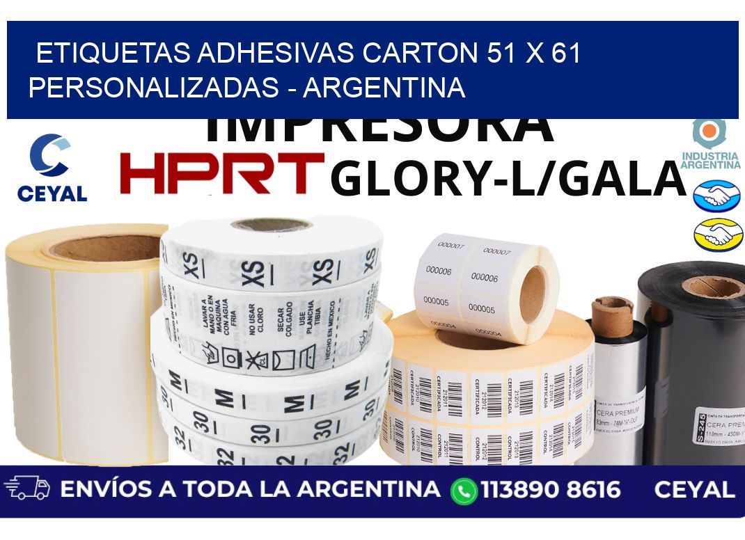 etiquetas adhesivas carton 51 x 61 personalizadas - Argentina