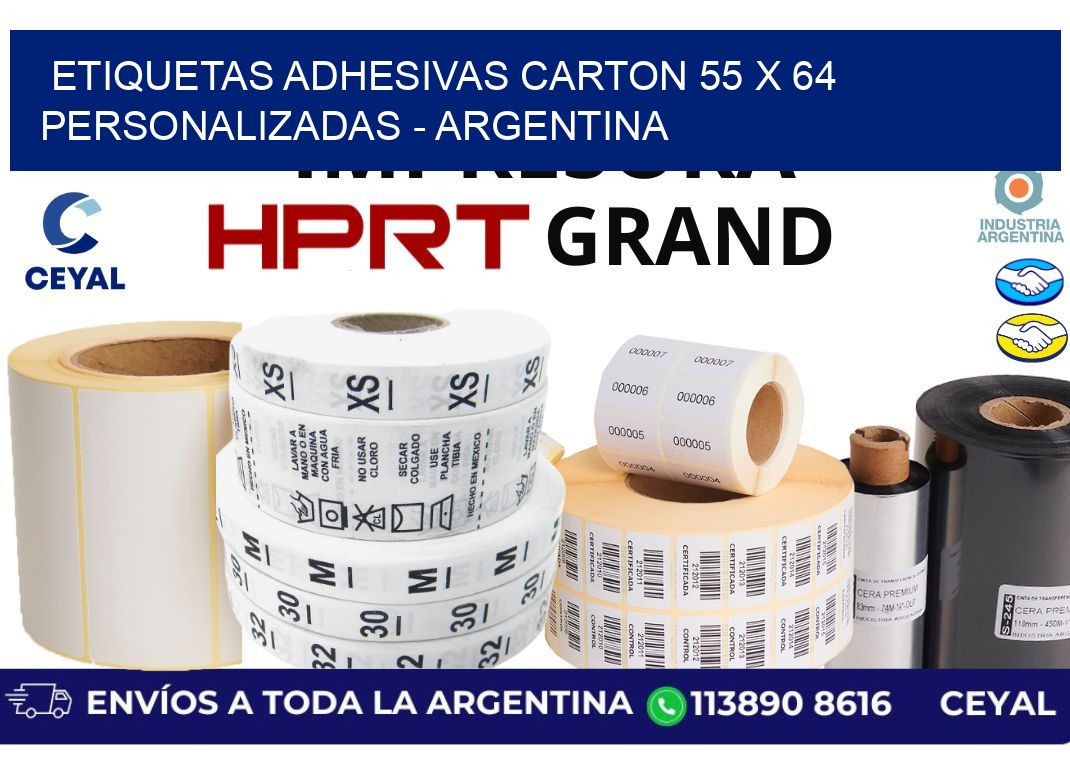 etiquetas adhesivas carton 55 x 64 personalizadas - Argentina