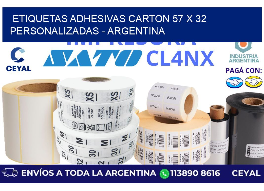 etiquetas adhesivas carton 57 x 32 personalizadas - Argentina