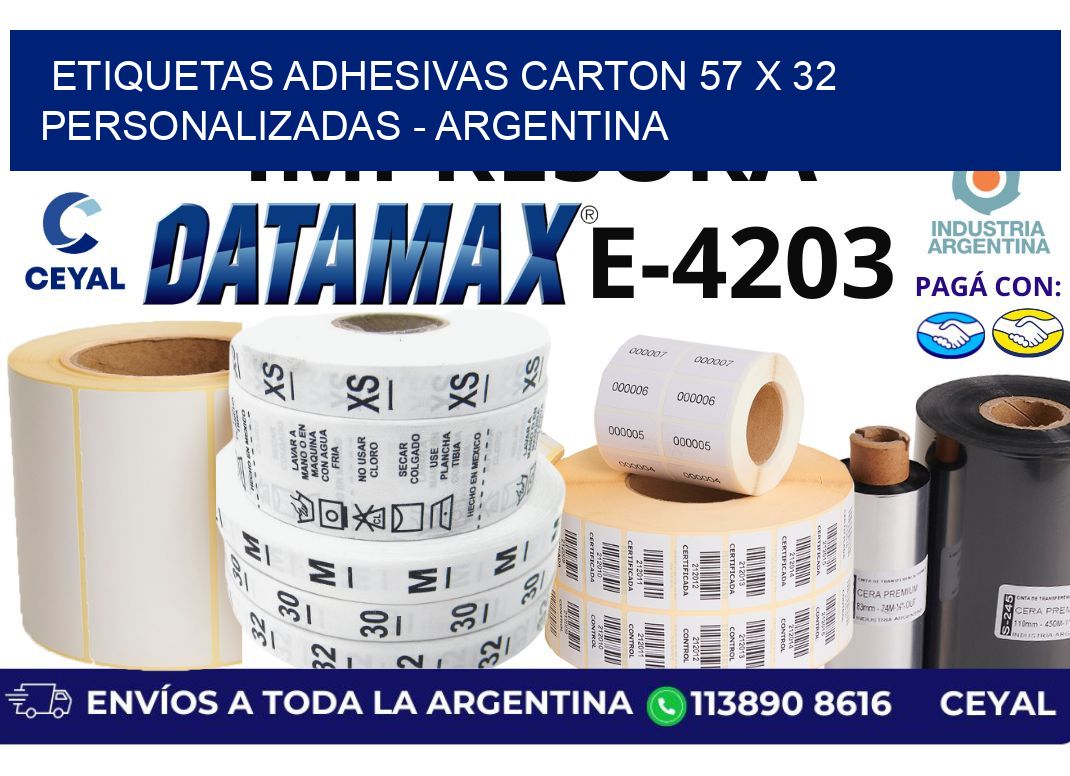 etiquetas adhesivas carton 57 x 32 personalizadas - Argentina