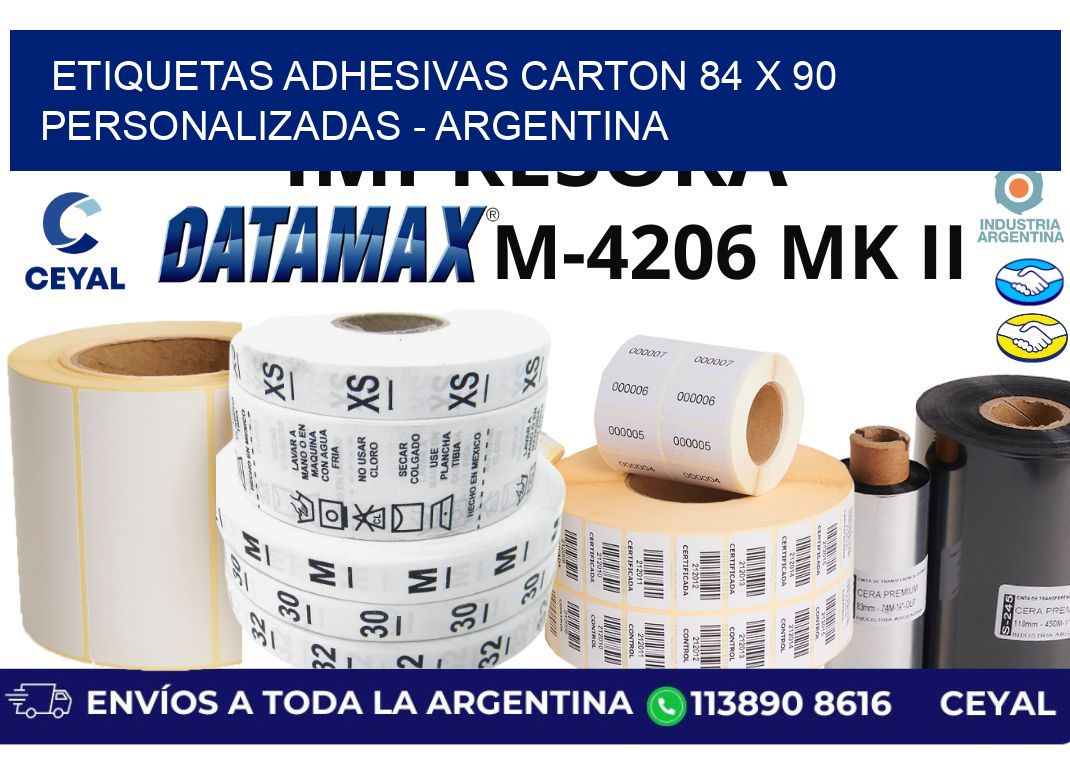 etiquetas adhesivas carton 84 x 90 personalizadas - Argentina