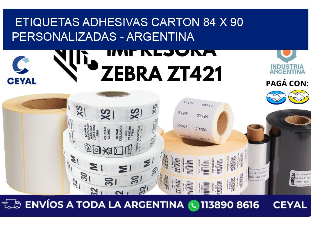 etiquetas adhesivas carton 84 x 90 personalizadas – Argentina