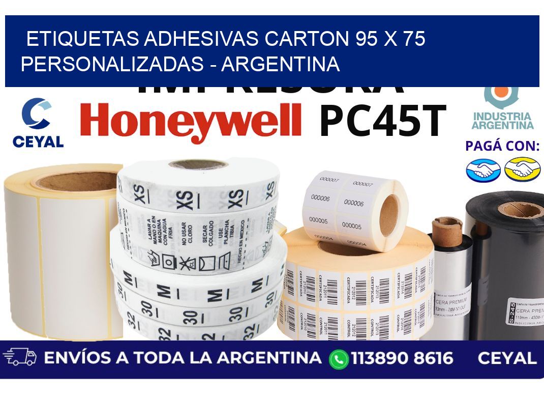 etiquetas adhesivas carton 95 x 75 personalizadas - Argentina