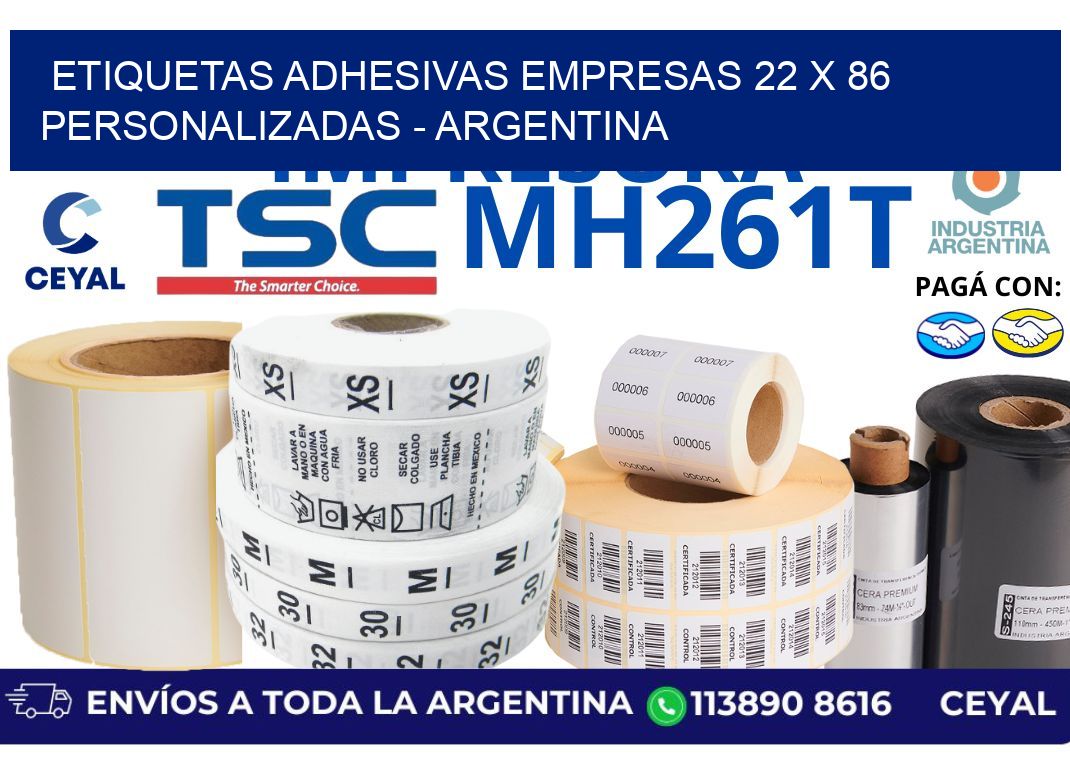 etiquetas adhesivas empresas 22 x 86 personalizadas - Argentina