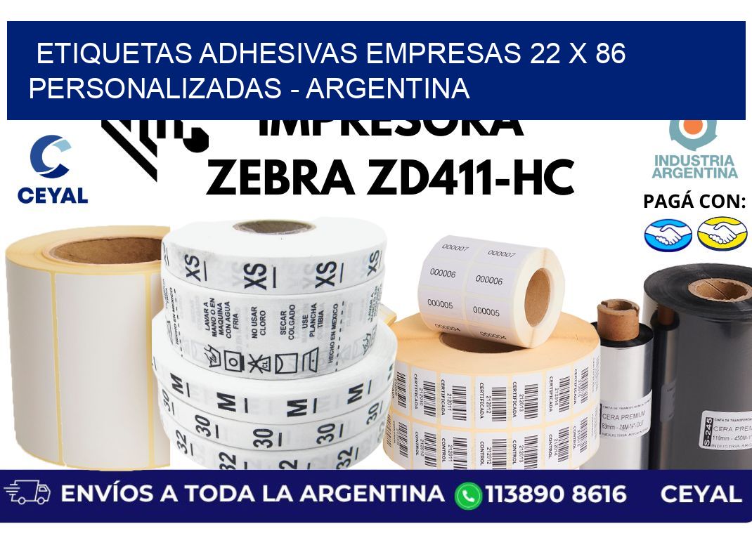 etiquetas adhesivas empresas 22 x 86 personalizadas - Argentina