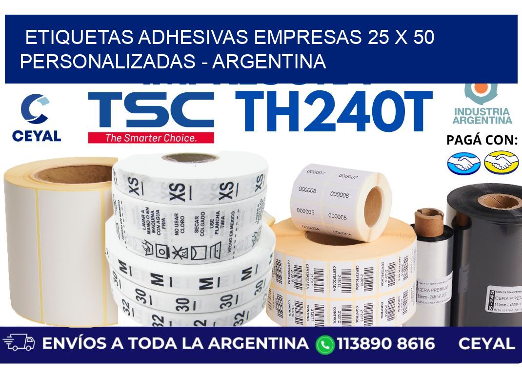 etiquetas adhesivas empresas 25 x 50 personalizadas – Argentina