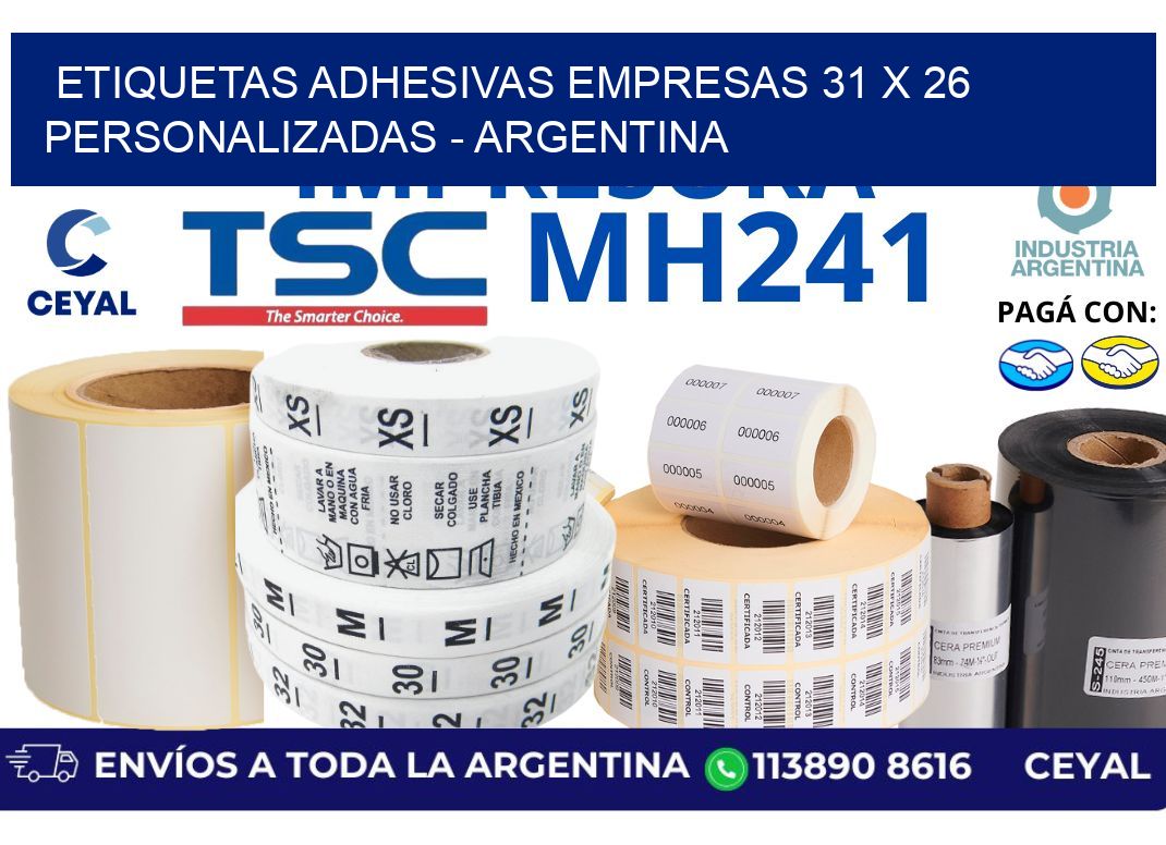 etiquetas adhesivas empresas 31 x 26 personalizadas - Argentina