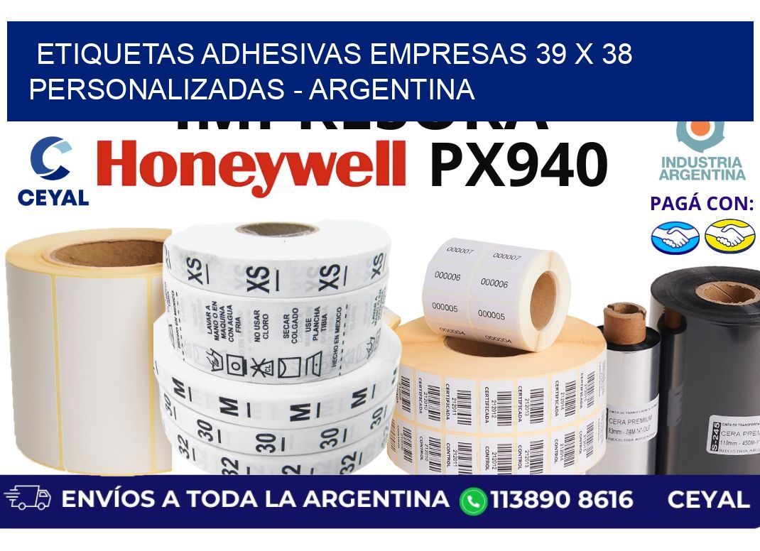 etiquetas adhesivas empresas 39 x 38 personalizadas - Argentina