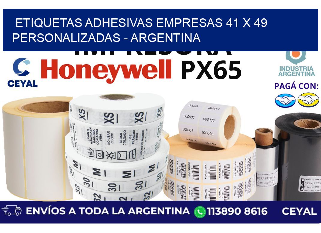 etiquetas adhesivas empresas 41 x 49 personalizadas - Argentina