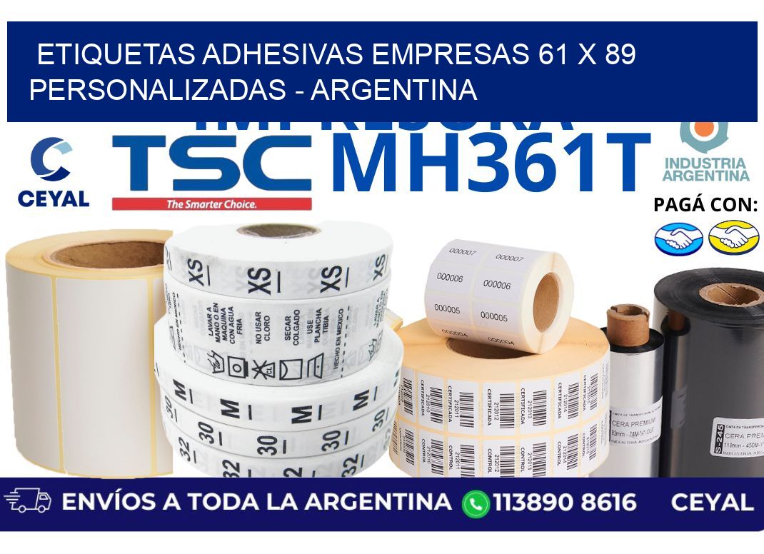 etiquetas adhesivas empresas 61 x 89 personalizadas – Argentina