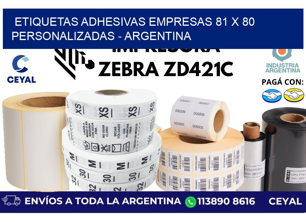 etiquetas adhesivas empresas 81 x 80 personalizadas – Argentina