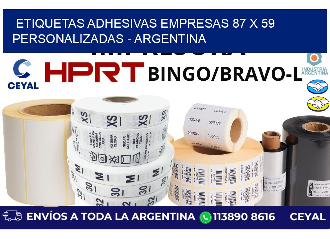 etiquetas adhesivas empresas 87 x 59 personalizadas - Argentina