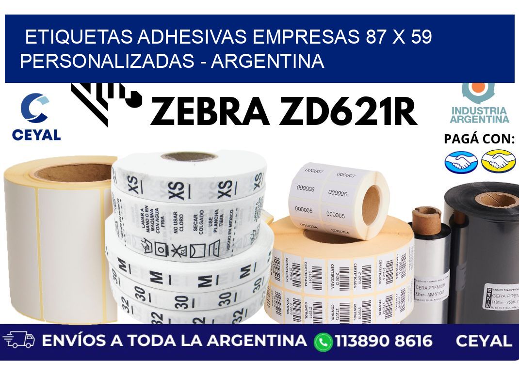 etiquetas adhesivas empresas 87 x 59 personalizadas - Argentina
