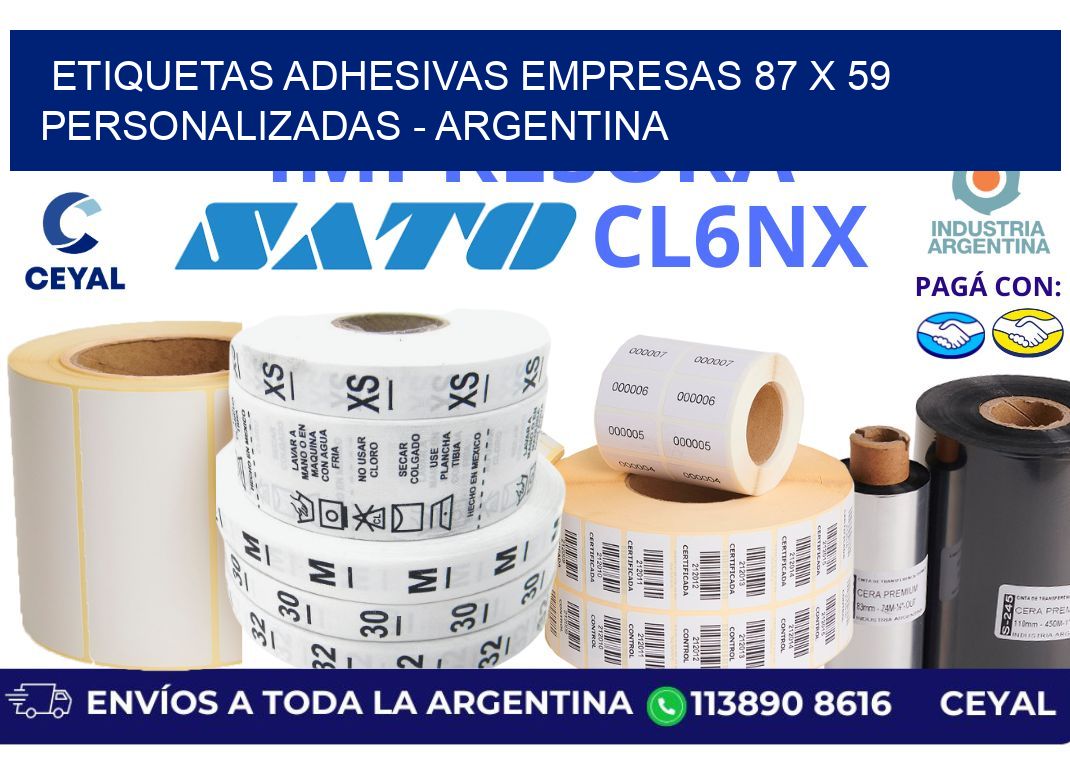 etiquetas adhesivas empresas 87 x 59 personalizadas – Argentina