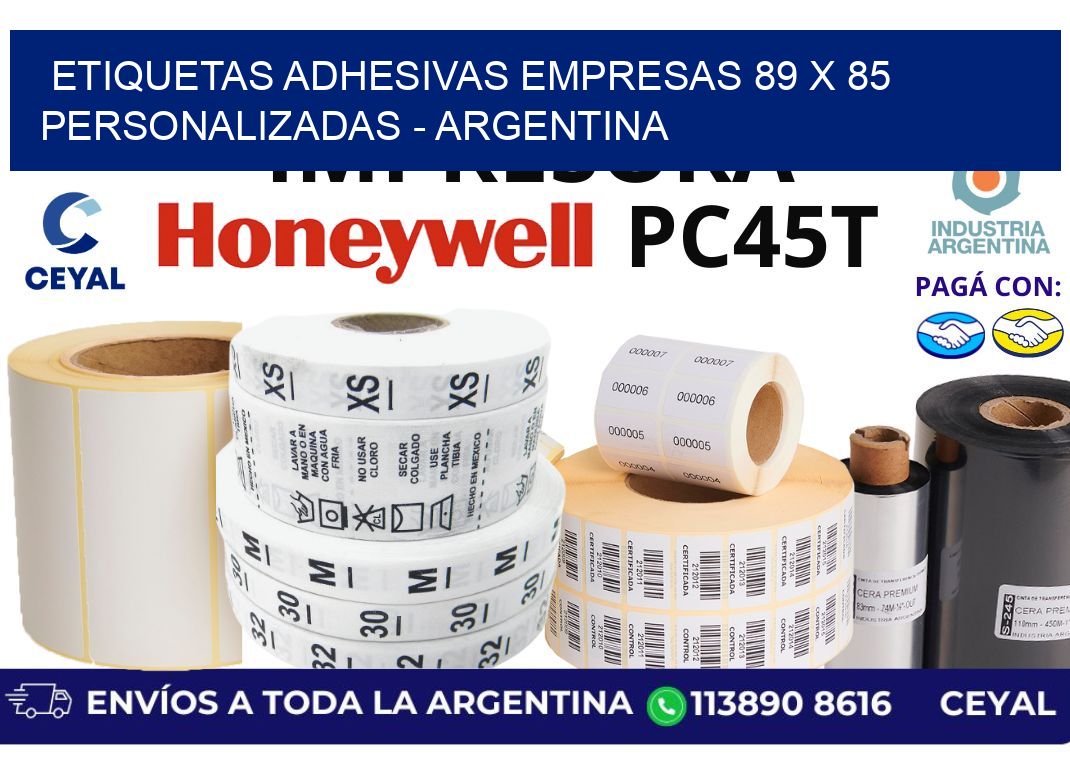 etiquetas adhesivas empresas 89 x 85 personalizadas - Argentina