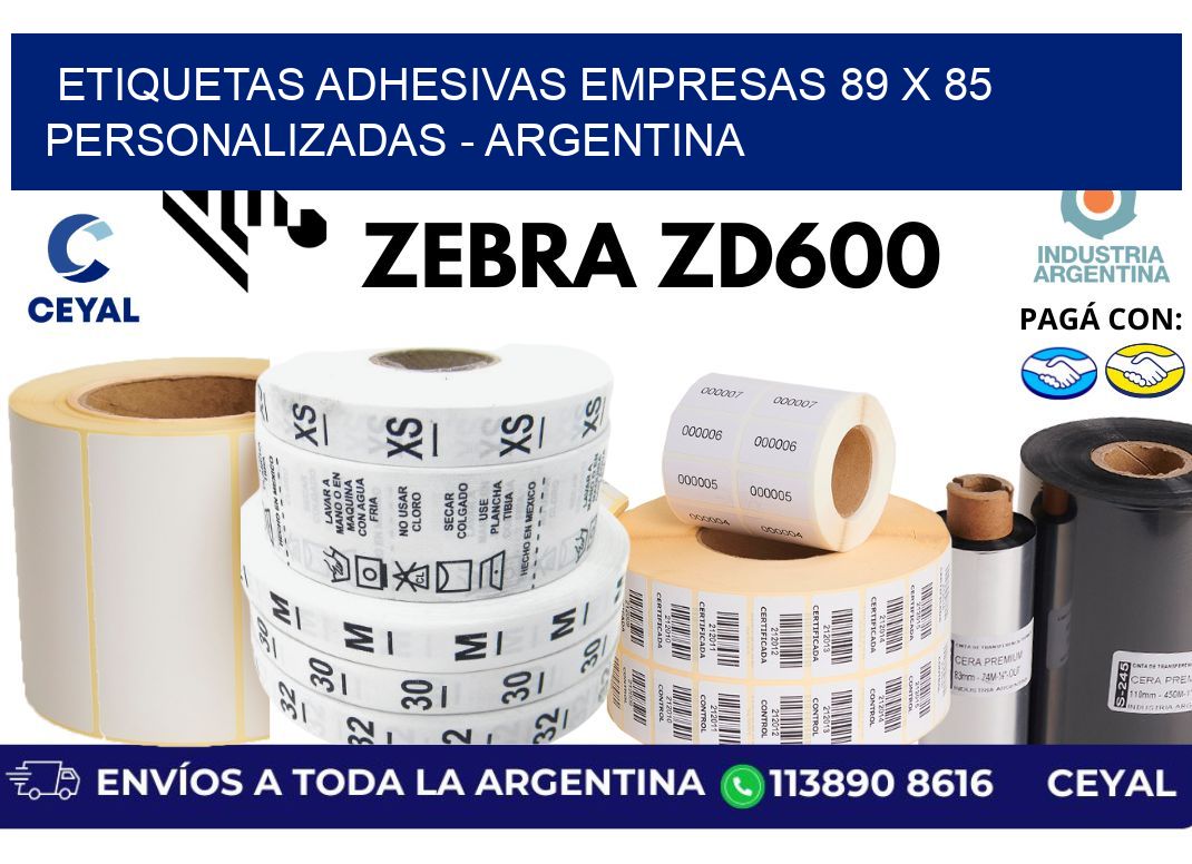 etiquetas adhesivas empresas 89 x 85 personalizadas – Argentina