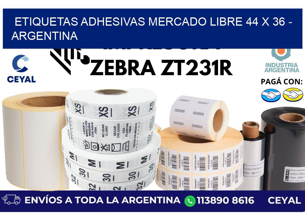 etiquetas adhesivas mercado libre 44 x 36 - Argentina