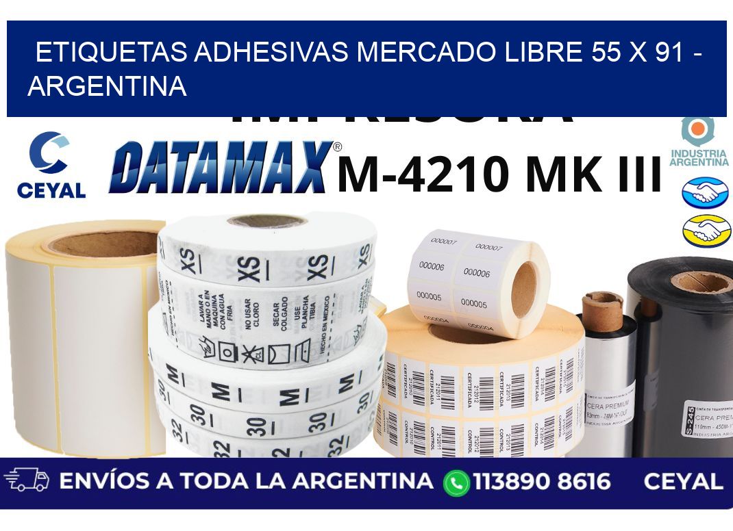 etiquetas adhesivas mercado libre 55 x 91 - Argentina