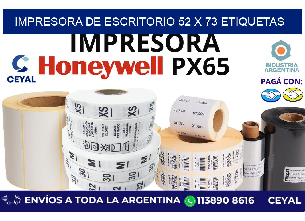 impresora de escritorio 52 x 73 etiquetas