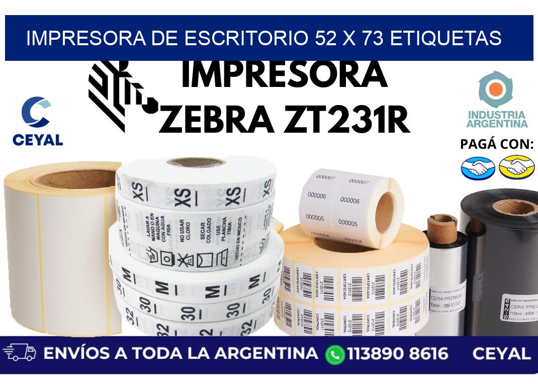 impresora de escritorio 52 x 73 etiquetas