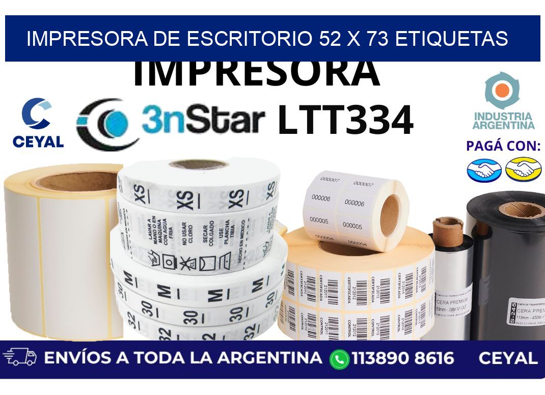 impresora de escritorio 52 x 73 etiquetas