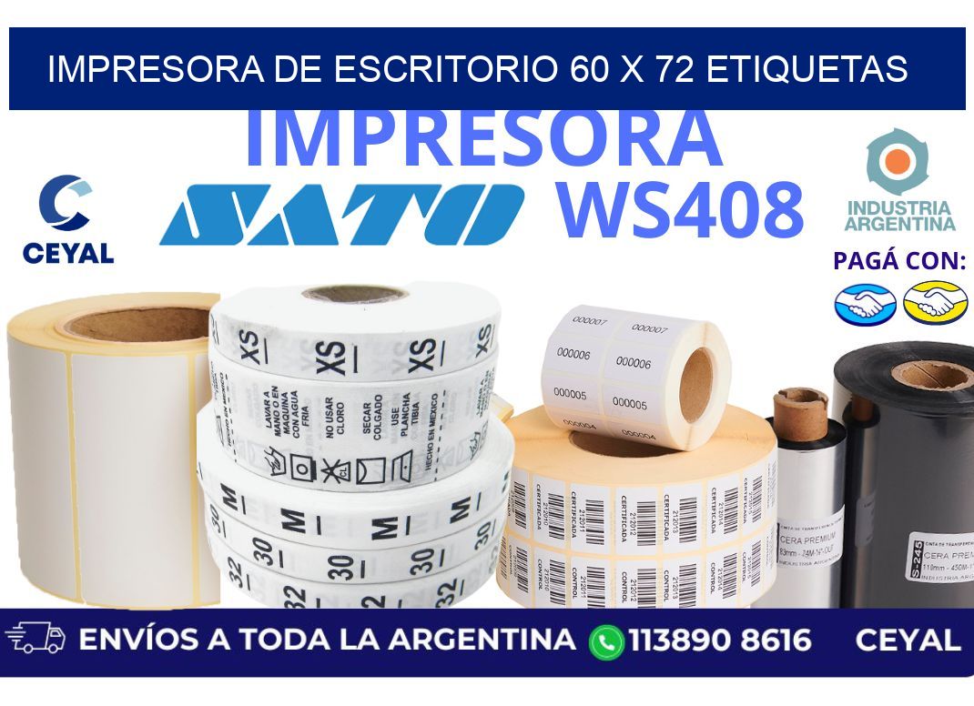impresora de escritorio 60 x 72 etiquetas