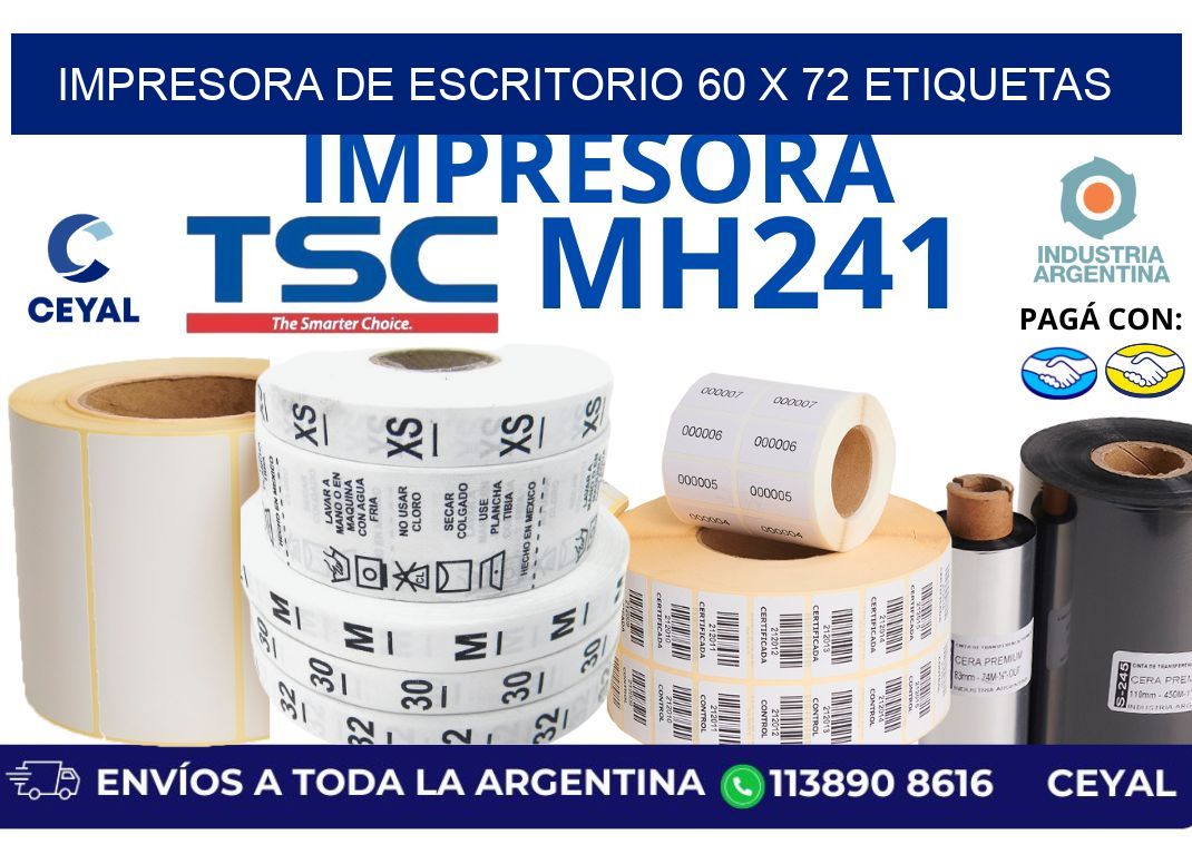 impresora de escritorio 60 x 72 etiquetas