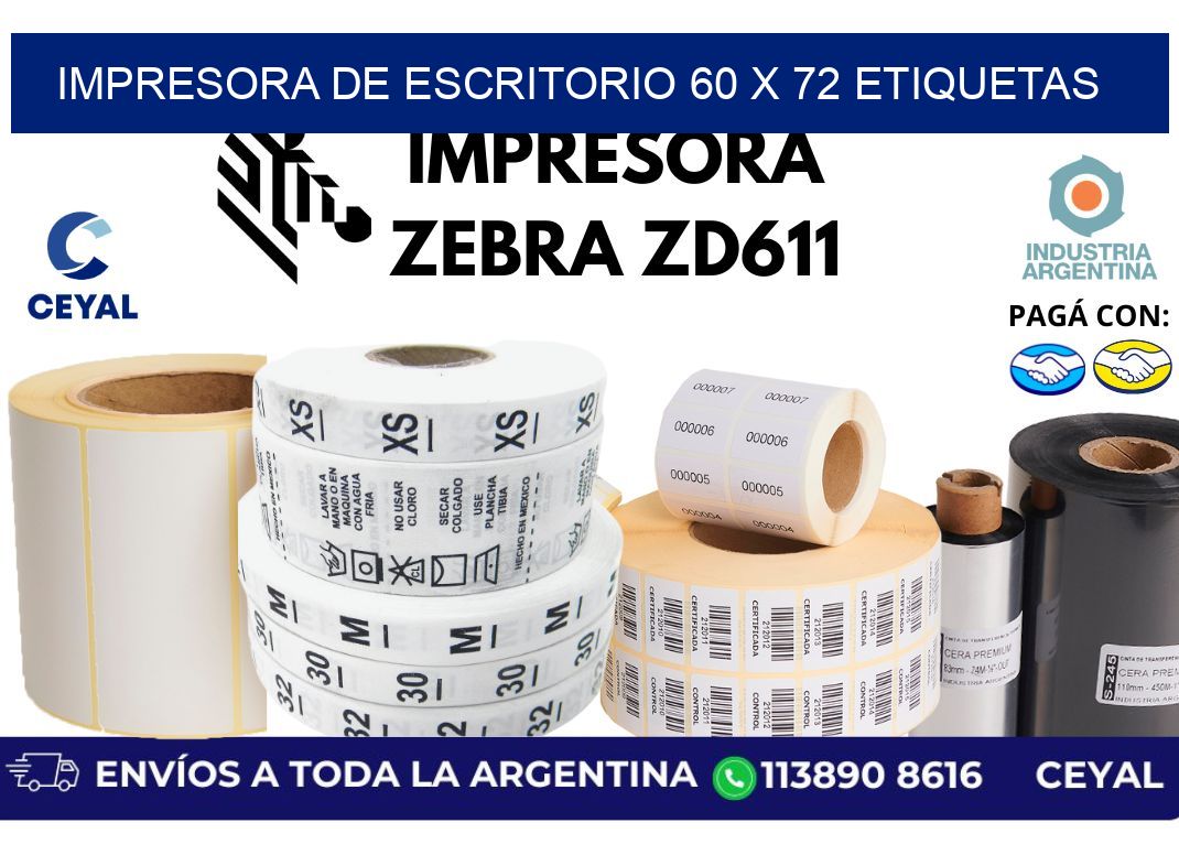 impresora de escritorio 60 x 72 etiquetas
