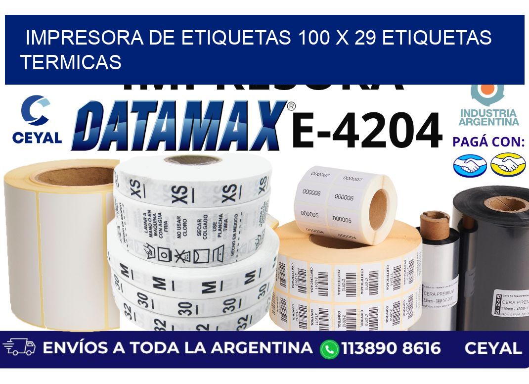 impresora de etiquetas 100 x 29 etiquetas termicas
