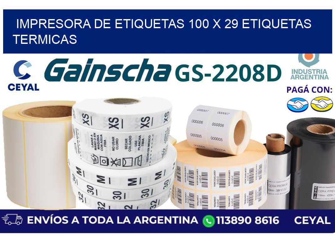 impresora de etiquetas 100 x 29 etiquetas termicas