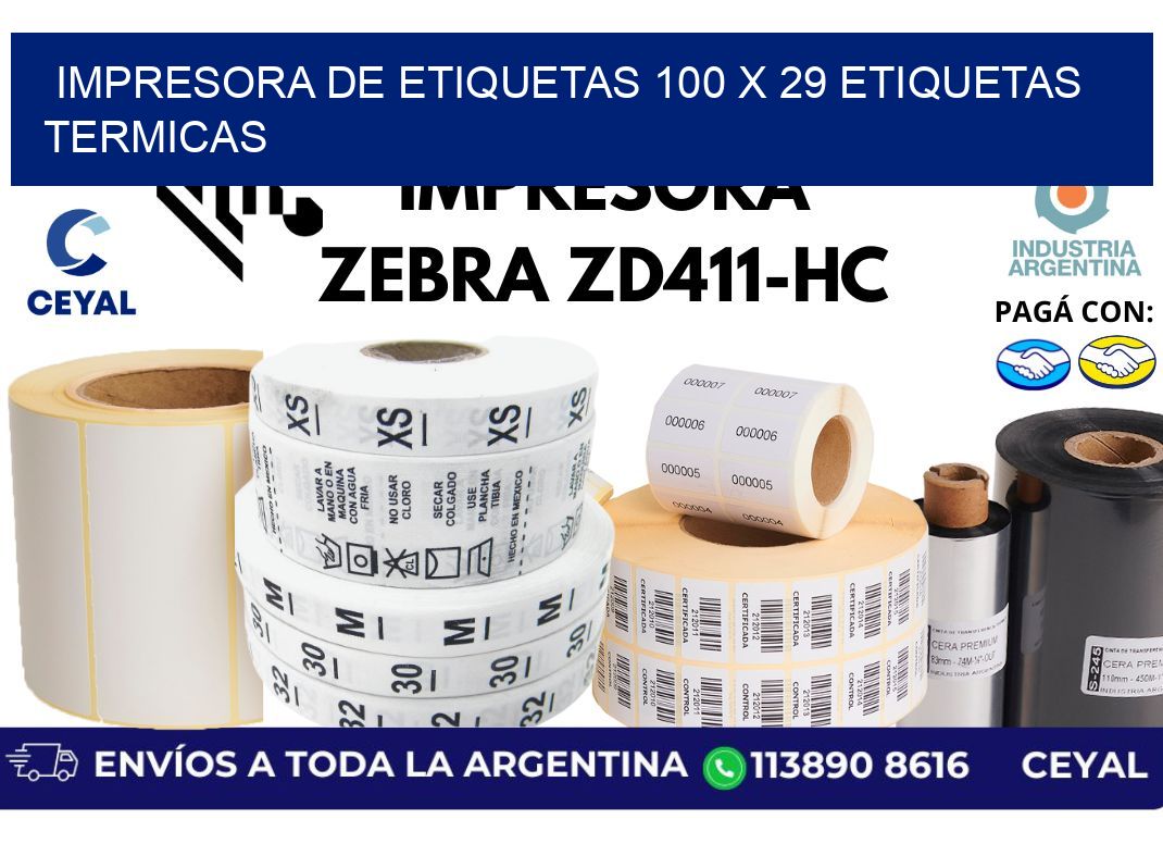 impresora de etiquetas 100 x 29 etiquetas termicas