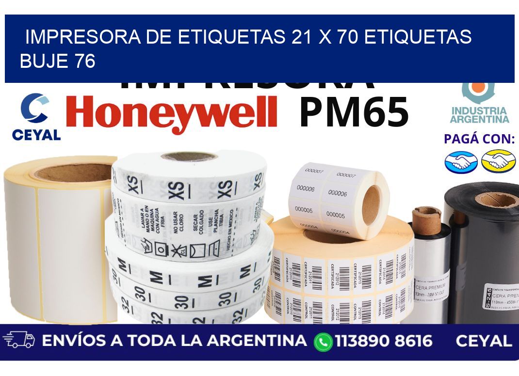 impresora de etiquetas 21 x 70 etiquetas buje 76