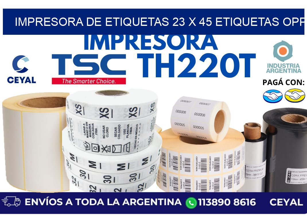 impresora de etiquetas 23 x 45 etiquetas opp
