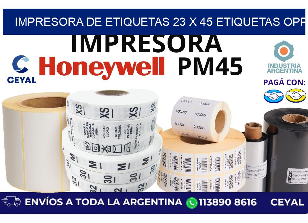 impresora de etiquetas 23 x 45 etiquetas opp