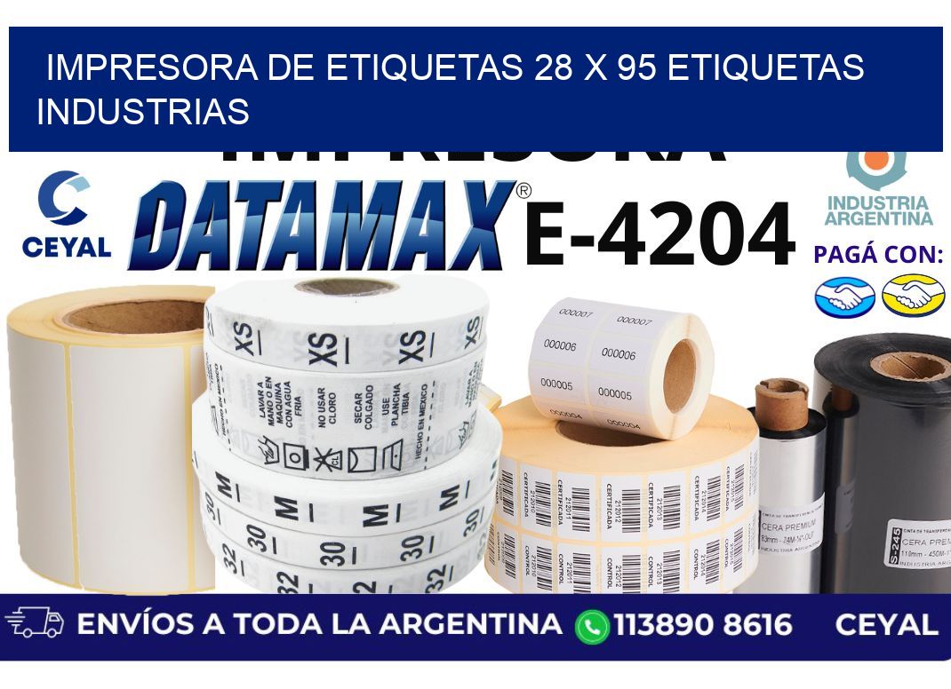 impresora de etiquetas 28 x 95 etiquetas industrias