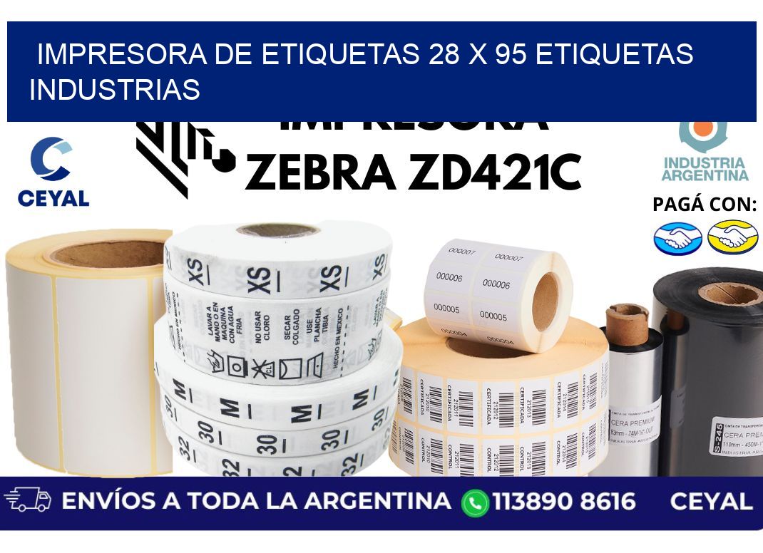 impresora de etiquetas 28 x 95 etiquetas industrias
