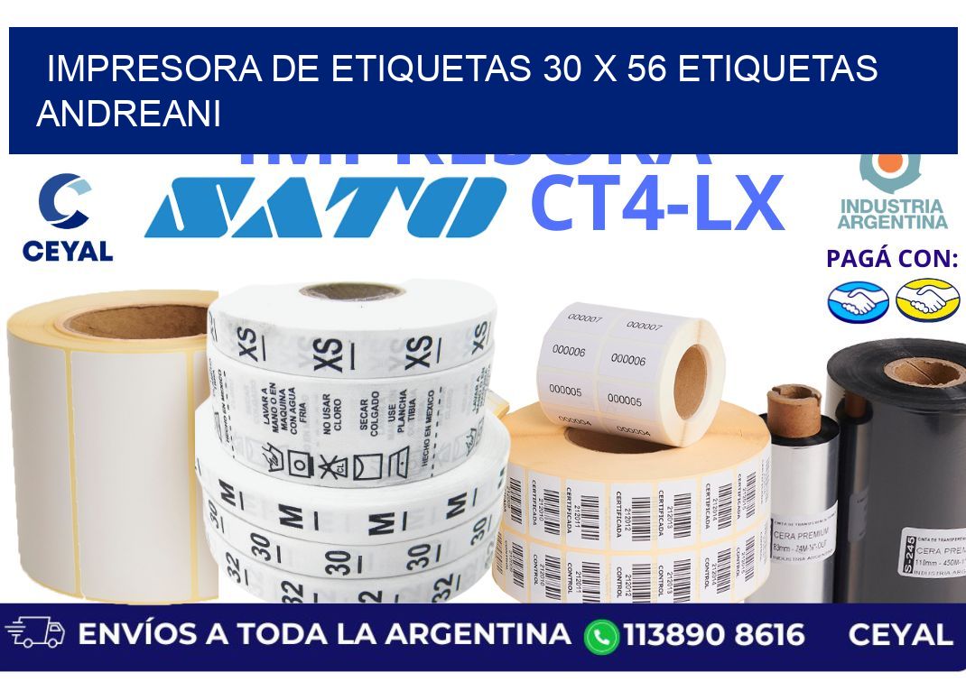 impresora de etiquetas 30 x 56 etiquetas andreani