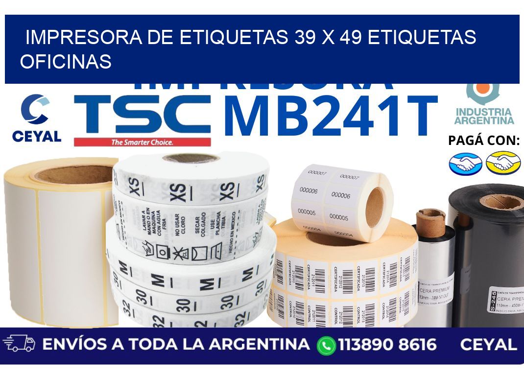 impresora de etiquetas 39 x 49 etiquetas oficinas