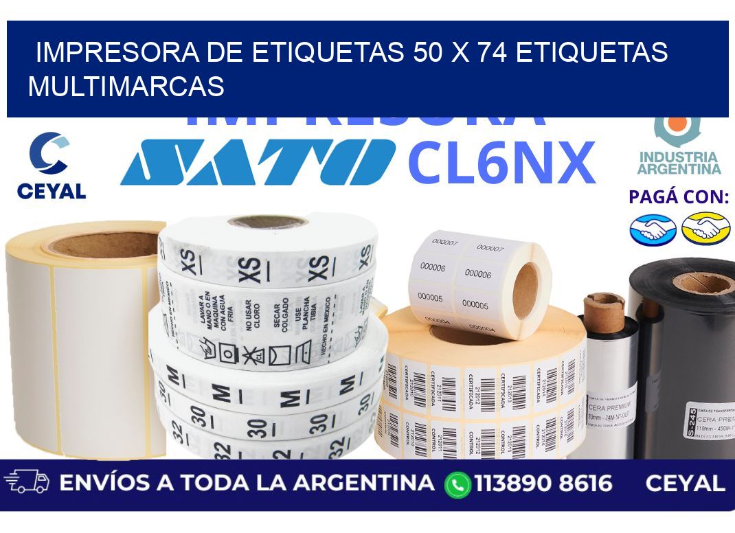 impresora de etiquetas 50 x 74 etiquetas multimarcas