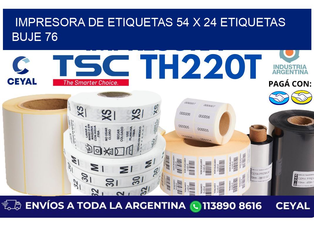 impresora de etiquetas 54 x 24 etiquetas buje 76