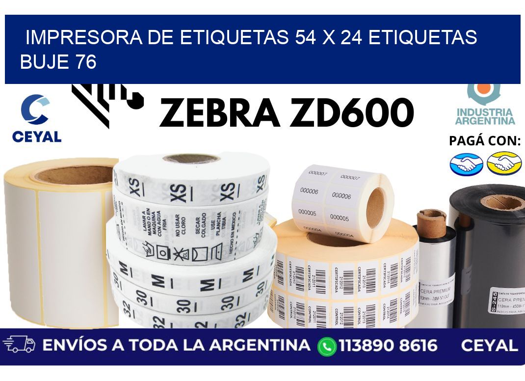 impresora de etiquetas 54 x 24 etiquetas buje 76