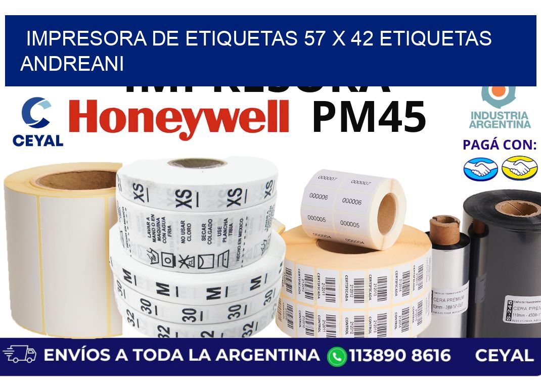 impresora de etiquetas 57 x 42 etiquetas andreani