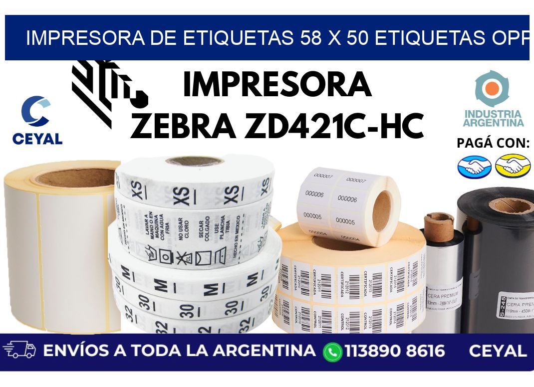 impresora de etiquetas 58 x 50 etiquetas opp